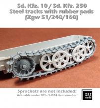 Sd.Kfz. 10 / Sd.Kfz. 250 Steel tracks with rubber pads - 4.