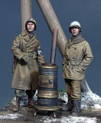 U.S. Military Police & GI 'Ardennes 1944' (WW II) 